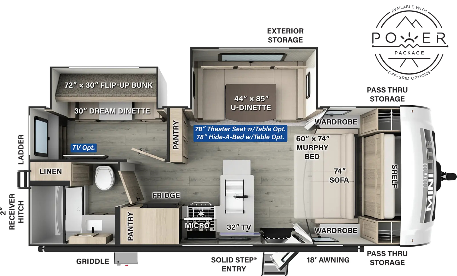 Rockwood Mini Lite 2519S Floorplan